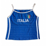 Suvine armas ITALIA Graafiline print Tank Tops naiste haldjaspea vintage crop top E-girl Esteetiline naiste T-s&auml;rk Y2K riided Emo S sinine