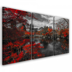 Kolmeosalise pildiga l&otilde;uenditr&uuml;kk Garden Japan Red 60x40 punane