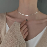 925 Sterling h&otilde;bedane rangluu ketiga kaelakee naistele madu luust kett Charm Choker Boho Mood Ehted Kingitus Trendikad aksessuaarid valge