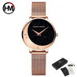 Hannah Martin Disainmodelli saabumine Jaapanisse MIYOTA Quartz Movement k&auml;ekell Moon Stars naiste v&auml;lklambiga k&auml;ekellad roosa kuldne v&auml;rv
