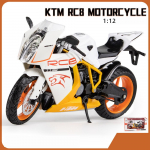 1/12 Scale KTM RC8 Diecast mootorratta mudelm&auml;nguasi lastele V&auml;ikelastele poistele T&uuml;drukutele Kingikogu 1/12-17x9.8x6cm must
