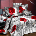 Moodne kodukaunistus 3D tekikott Padjap&uuml;&uuml;r Tekk voodipesukomplekt Queen King Kaunis roosilill 4PCS