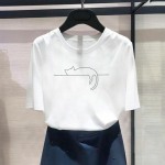 (Aasia suurus) Moodne tr&uuml;kisega emane kass Armas stiil Trend 90ndate vabaaja naiste top Vabaaja T-r&otilde;ivad Graafiline T-s&auml;rk L&uuml;hikeste varrukatega T-s&auml;rk 4XL