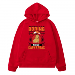 Capybara Laste Pusad Kawaii anime hoodie Fliisist dressipluus lasteriided t&uuml;drukute poiste riided y2k sudadera Lasteriided 130 punane