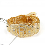 Reguleeritava pikkusega kullav&auml;rvi pulmav&ouml;&ouml; naistele Punane ja roheline kristallmetallkett punane