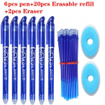 28 tk/partii kustutatav pliiatsikomplekt pestav k&auml;epide Sinine must tindiga kirjutusgeelpliiatsid koolidele kontoritarvete eksami varu 28pcs set