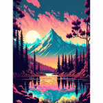 HuaCani teemantmaali isetegemise komplekt maastik Pilt T&auml;isringi puur Mosaiik &Ouml;&ouml;vaade Maalid Tikand Kodukaunistus 15x20cm