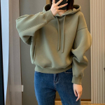 Naiste kapuutsiga dressipluus vabaaja &uuml;hev&auml;rviline vaba topp S valge