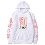 Anime Demon Slayer Kanroji Mitsuri Pusad Pikkade varrukatega Pusad Y2K Riided Unisex Jaapan Manga Graafika Pullover Topid S valge