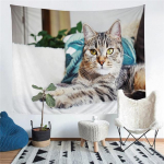 Lazy Cat Prinditud elutoakaunistus Seinale riputatud gobel&auml;&auml;n Joogamatt Vaip Kodukaunistus Art 100x150cm