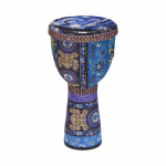 Aafrika k&auml;sitrumm 8-tolline kaasaskantav Djembe trummi l&ouml;&ouml;kpill v&auml;rviliste kunstimustritega 4