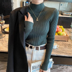 Elegantne poolk&otilde;rge kaelusega kootud kampsun Vintage pikkade varrukatega, naiste pullover Topid s&uuml;gistalv valge kampsun 22848 One Size orion i v&auml;rv