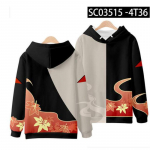 Genshin Impact Kaedehara Kazuha Cosplay kost&uuml;&uuml;m Unisex 3D kapuuts t&otilde;mblukuga kapuutsiga dressipluus vabaaja spordir&otilde;ivad t&auml;navar&otilde;ivad riided M