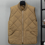 S&uuml;gisene soe vest Meeste polsterdatud mantlid Uued lahtised lukuga varrukateta jakid Talvine Korea stiilis polsterdatud vest 3XL khaki