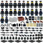 24 tk Moc Black SWAT Action Figuuri s&otilde;jav&auml;elaste laste ehitusklotsid