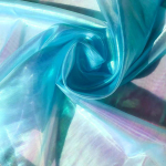 V&auml;rviline fluorestseeruv l&otilde;ng siidist &scaron;ifoonist lasert&uuml;llist kangast organza klaasl&otilde;ngast &otilde;mblusv&otilde;rkriie