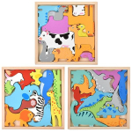 Oztoy Tasakaalu Pildi Domino Pusle Kariloomad + Dinosaurus + Loomade Komplekt, 1 Komplekt, Korea Parim V&auml;ikelapse Pusle orange