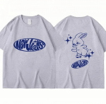 NewJeans Bunny Print T-s&auml;rk Mood Kpop Armsad T-s&auml;rgid Unisex Naiste Korea l&uuml;hikeste varrukatega &uuml;lisuur vaba vabaaja puuvillane T-s&auml;rk T&auml;navar&otilde;ivad 3XL