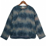 Johnature naiste vintage pullover Parkad O-kaelusega pikkade varrukatega mustriga lillelised talvemantlid pluss puuvillased soojad naiste parkad One Size sinine