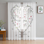 S&uuml;da lillelises stiilis l&auml;bipaistvad kardinad magamistuppa elutuppa t&uuml;llkardinad k&ouml;&ouml;giakna jaoks Voile kardinad 135W x 114H(cm)