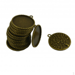 20pcs Blank 25 mm Round Bezel Tray Tree of Life Cabochon Necklace Pendant