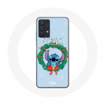 &Uuml;mbris Samsung Galaxy A32 5G Stitch Snow Merry Christmas Blue jaoks