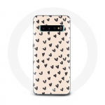 &Uuml;mbris Samsung Galaxy s10 pluss abstraktse musta s&uuml;dame tekstuuriga taustaga