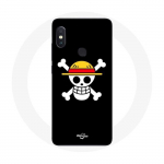 Musta taustaga &uuml;mbris Xiaomi Redmi Note 5 Pro One Piece Manga Skull jaoks