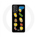 &Uuml;mbris Samsung Galaxy A52 Simpsonite kleebiste mustal taustal