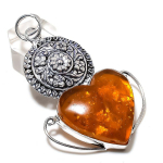 Natural Baltic Amber Gemstone Handmade 925 Sterling Silver Pendant 2.76 e2z24