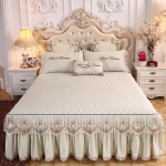 Harjatud pitsist voodiseelik, paksendatud tepitud Korea printsessi pits, libisemiskindel voodikate Four Seasons majapidamises kasutatavad voodipesu 200*230cm 3pcs