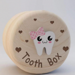 Wooden minimalist baby teeth box for boys and girls, children's teeth collection commemorative box, fetal hair and umbilical cord preservation box