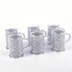 6 tk pimestav teemantklaasist kruusikomplekt &ndash; k&otilde;rge boorsilikaadist kuumakindel kohvitee ja -jookide jaoks &ndash; ideaalne kohvikutesse, restoranidesse ja koju 6pcs