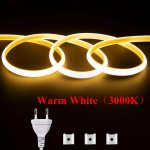 AC 220V COB LED-riba neoonvalgusega toitepistikukomplekt suure tihedusega 288LED/m lineaarne valgustus IP68 veekindel painduv LED lint 18M soe valge v&auml;rv