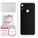 apgo Protective Skin Sticker for the back compatible with Huawei Y6s (2019), Wrap Film, Foil, Vinyl - Pattern Carbon Black