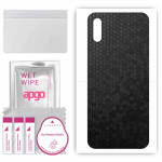 apgo Protective Skin Sticker for the back compatible with Xiaomi Redmi 9i, Wrap Film, Foil, Vinyl - Pattern Black Honeycomb