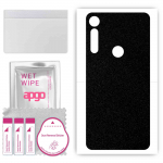 apgo Protective Skin Sticker for the back compatible with Motorola Moto G8 Play, Wrap Film, Foil, Vinyl - Pattern Matte Black