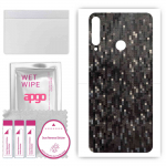 apgo Protective Skin Sticker for the back compatible with Honor 9C, Wrap Film, Foil, Vinyl - Pattern Carbon Black Pixel