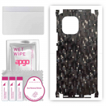 apgo Protective Skin Sticker for the back+sides compatible with Xiaomi Mi 11, Full Wrap Film, Foil, Vinyl - Pattern Carbon Black Pixel