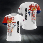 3D Serbia lipp Vapp tr&uuml;kitud T-s&auml;rk Laste Mood T-s&auml;rgid Sodier Armee Veteran T-s&auml;rgid S&otilde;jav&auml;e Kamuflaaž riided Topid XS