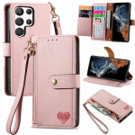 T&otilde;mblukuga rahakoti telefoni&uuml;mbris Samsung Galaxy S24 S23 Ultra S22 S21 FE S20 Plus M54 M14 M53 M33 M13 M52 M32 nahast kate Samsung M23