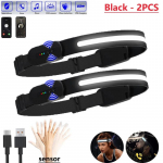 Uus Bluetoothi ​​multifunktsionaalne induktsioon COB esituli v&auml;lis&otilde;iduvalgusti USB laadimine &ouml;&ouml;s&otilde;iduvalgus Tugev esilamp black-2PCS