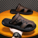 Meeste nahast sandaalid suvised klassikalised meeste sussid pehmed sandaalid mood vabaaja mugavad rannajalatsid 44