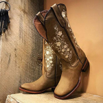 Moodsad Naiste Cowboy Cowgirl Saapad Moodsad L&auml;&auml;nelikud Tikitud Lai S&auml;&auml;reosa Ruudukujuline Varvas Cowboy Saapad Naiste Kingadele Botas De Mujer 40 punakaspruun