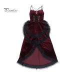 Naiste Cosplay kleit tumedas stiilis Halloweeni peokost&uuml;&uuml;m, pits, lapitehnika, ebaregulaarne &auml;&auml;ris, varrukateta, pingul v&ouml;&ouml;kohal volangid, reguleeritavad v&ouml;&ouml;koha rihmad L