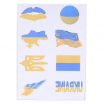 Ukraina lipu disainiga t&auml;toveeringu kleebis Ajutine veekindel &uuml;hekordne naiste v&otilde;ltst&auml;toveering