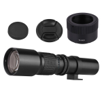 500 mm supertelefoto objektiiv, manuaalse suumiga, F8.0-F32 ava, T-kinnitusega NEX E-kinnituse adapterr&otilde;ngaga must
