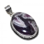 Chevron Amethyst Gemstone 925 Sterling Silver Jewelry Pendant 2.17 j0v94
