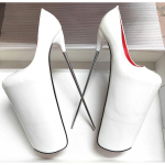 30CM K&otilde;rge Kontsaga Naiste Kingad &Uuml;mara Ninaga Suvesandaalid Stiletto 20CM platvormiga postitantsu kingad Modelli Kingad 46 valge