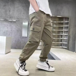 Lapsed poisid Cargo P&uuml;ksid Taskutega p&uuml;ksid V&auml;ikelapse Beebi Jogger P&uuml;ksid Retuusid Print Dressip&uuml;ksid Lastele Poistele Juhuslik Altpoolt 150cm khaki